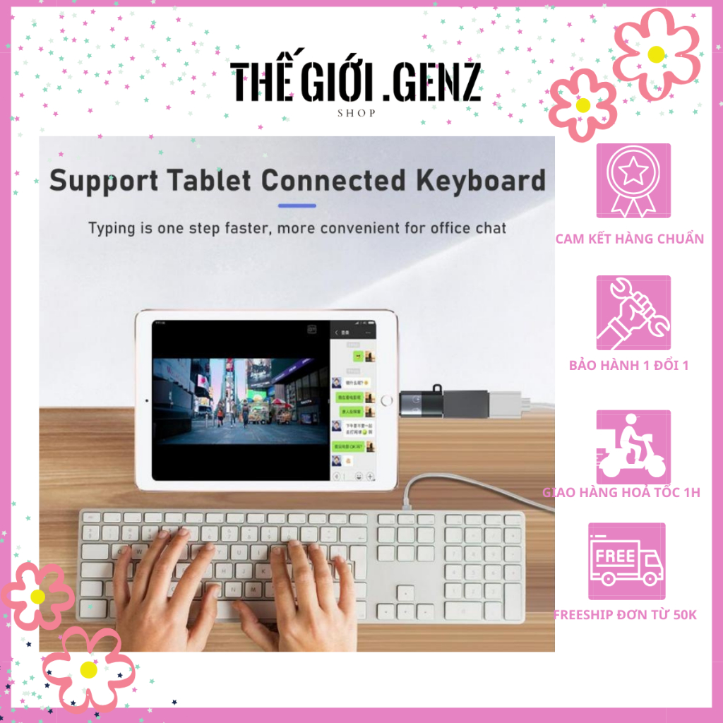 Đầu chuyển đổi OTG mini USB-C sang đầu cắm cho IPHONE ( GenZ Shop )