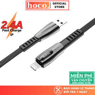 Dây sạc nhanh 2.4A Hoco cáp bện dù siêu bền hỗ trợ truyền tải dữ liệu dành cho các dòng lP8 x xmax 11 12