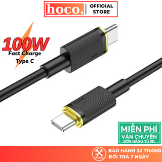 Cáp sạc nhanh TypeC 100W Hoco dây silicon chống quá tải nhiệt cho dòng máy android máy tính bảng