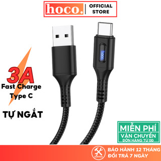Dây sạc Type C tự ngắt điện Hoco cáp bọc dù siêu bền cho các thiết bị Android samsung oppo xiaomi