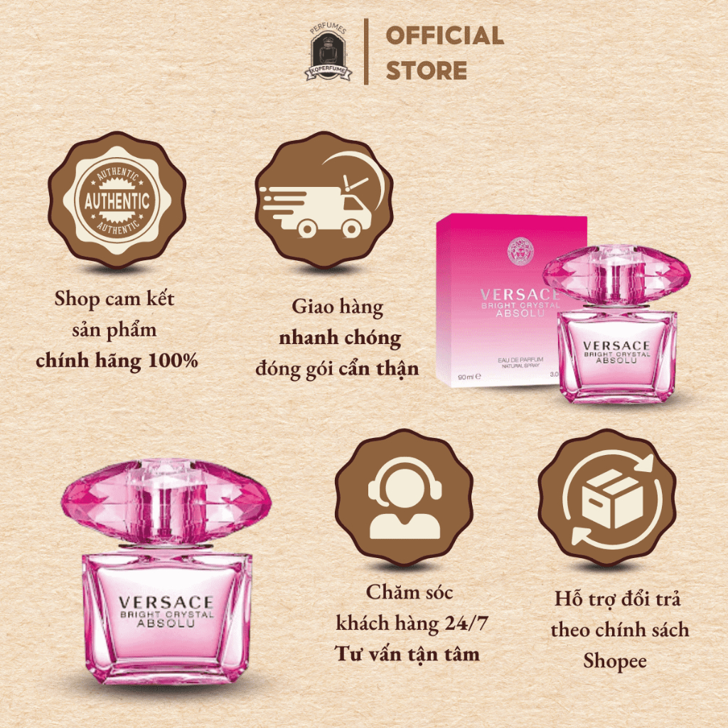 Nước hoa nữ Versace Bright Crystal EDT chiết 10ml thơm lâu, sang trọng, cuốn hút- aroma.top