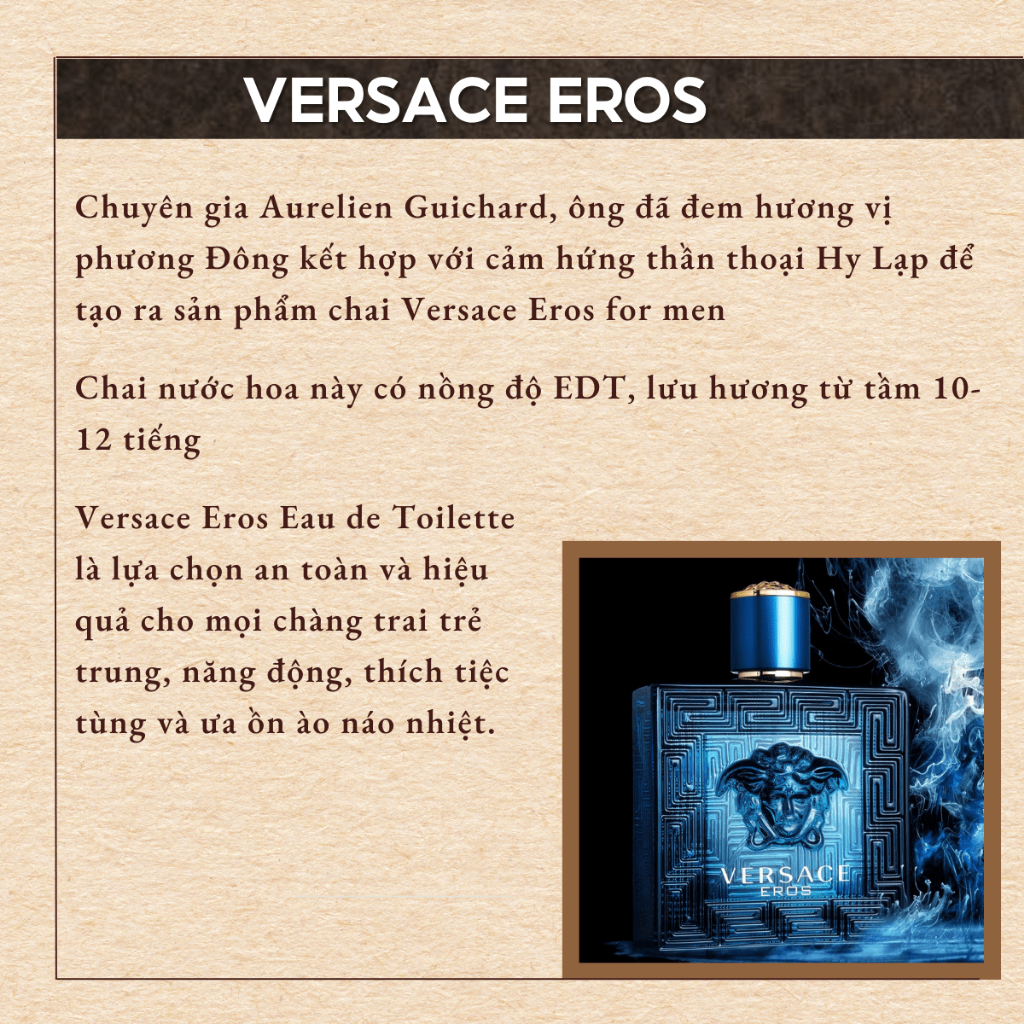 Nước Hoa Nam Versace Eros chiết 10ml Hương Thơm Mạnh Mẽ, Lich Lãm Cuốn Hút Phái Đẹp- aroma.top