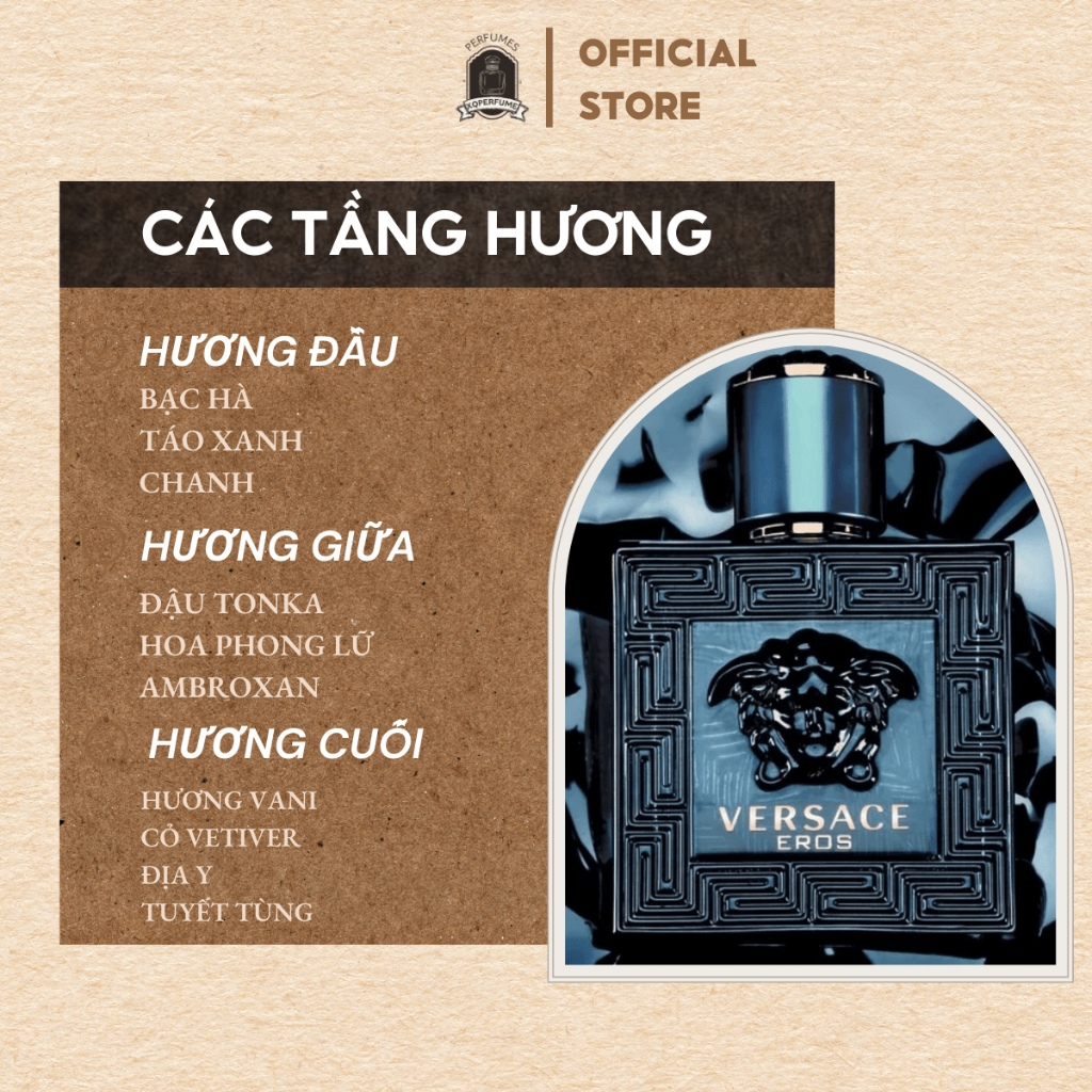 Nước Hoa Nam Versace Eros chiết 10ml Hương Thơm Mạnh Mẽ, Lich Lãm Cuốn Hút Phái Đẹp- aroma.top