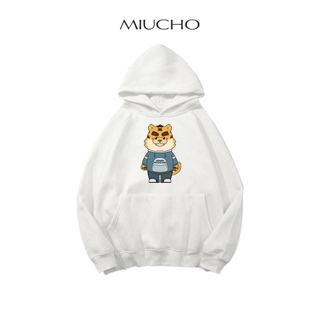 Áo hoodie nữ form rộng dày dặn chất nỉ chân cua 100% cotton unisex HDD019 Miucho in hình họa tiết
