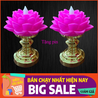 Đèn Thờ Hoa Sen, Nến Bông Sen Nở, sử dụng pin, kiểu đèn bông sen rất đẹp, đèn để bàn thờ, thờ phật, bóng led an toàn