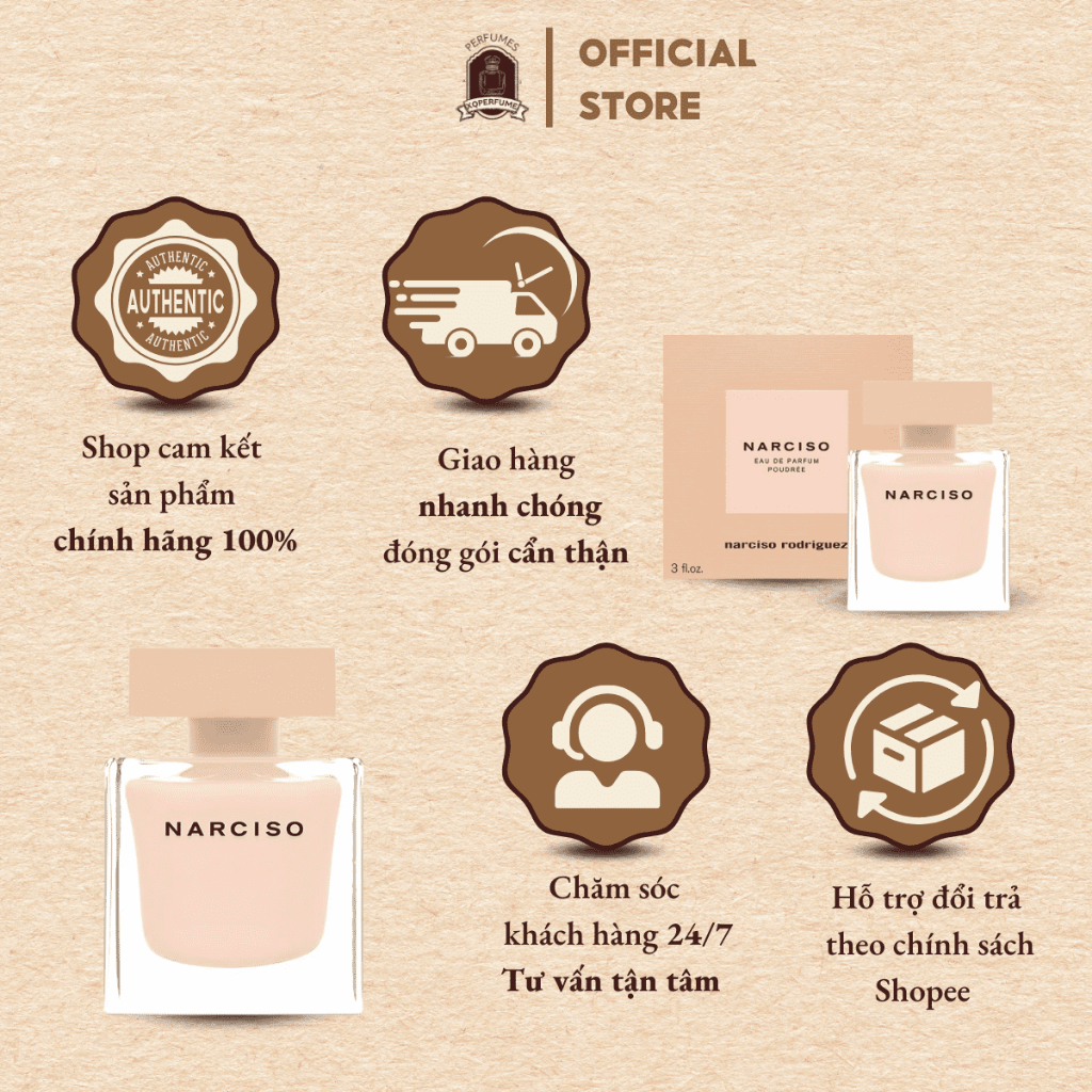 Nước hoa nữ Narciso poudree edp chiết 10ml thuần khiết, nhẹ nhàng, thanh lịch- aroma.top