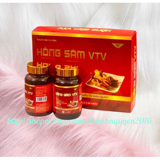 Viên HỒNG SÂM VTV  Kingphar Hộp 2 lọ x 60 viên -Bồi bổ cơ thể, nâng cao sức khỏe, giúp ăn ngon, nâng cao sức đề kháng