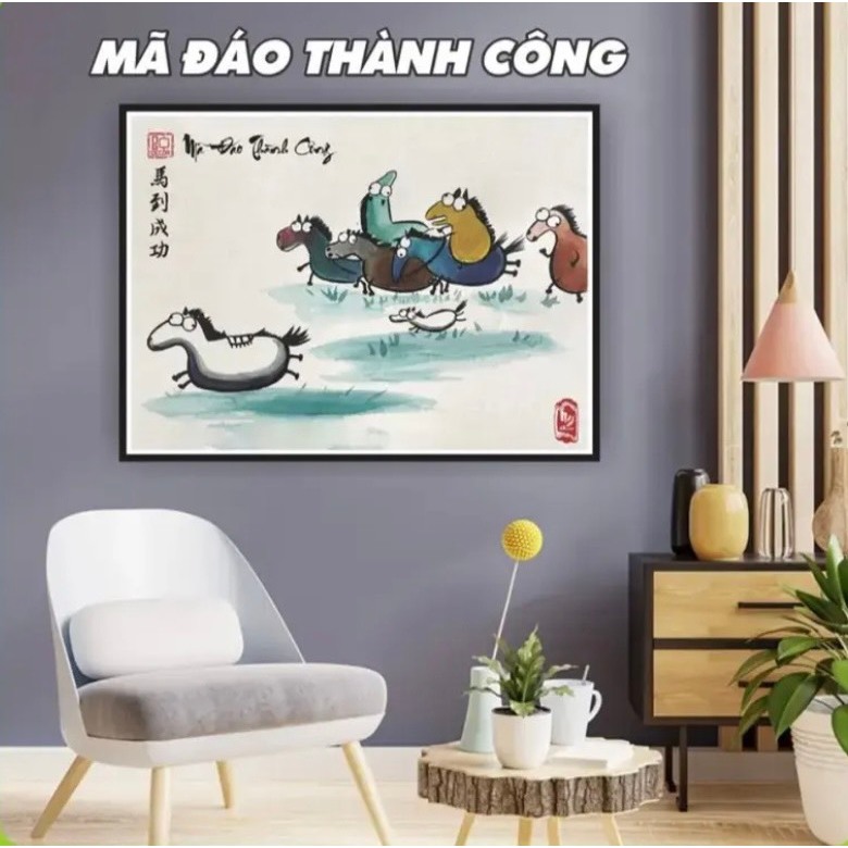 Tranh treo tường mã đáo thành công và mãi dell thành công