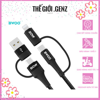 Cáp sạc 4in1 Bwoo sạc nhanh cho các dòng máy Iphone Samsung Oppo Xiaomi Rexmi