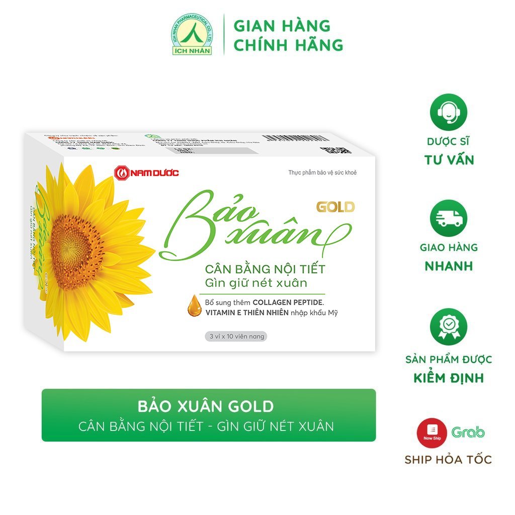 Viên uống nội tiết tố nữ Bảo Xuân Gold dành cho phụ nữ tuổi 3050 làm đẹp chống lão hóa