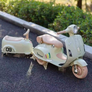 Xe Vespa điện cho bé, xe điện trẻ em mẫu mới 2024, xe Vespa trẻ em, xe điện trẻ em có đèn và nhạc Misa Kids