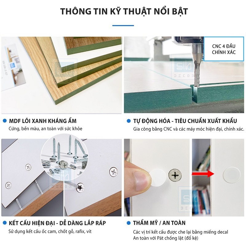 Kệ Sách Để Sàn Gỗ Chống Ẩm Cao Cấp SIB Decor  - KSG03