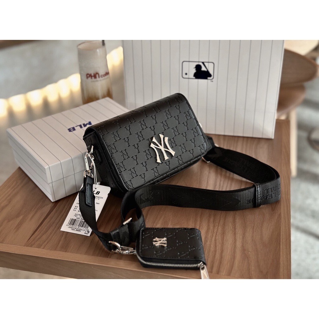 🔥Túi MLB chữ NY dáng vuông dây đeo bản to size 20 hottren thời trang trẻ  ✅🌺]