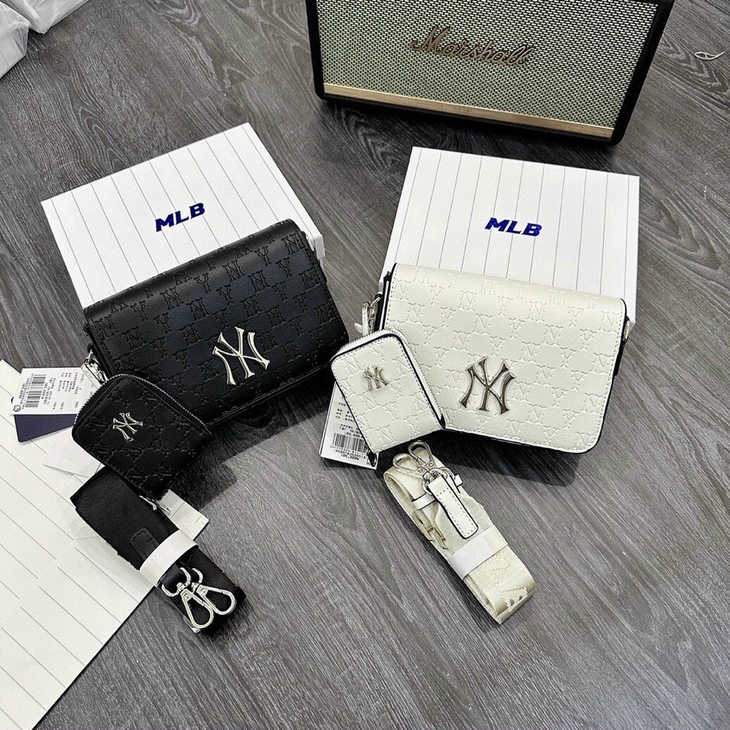 🔥Túi MLB chữ NY dáng vuông dây đeo bản to size 20 hottren thời trang trẻ  ✅🌺]