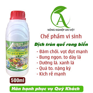 Phân bón dịch trùn quế rong biển nguyên chất 500ml, giúp to củ, lớn quả, cây ra rễ mạnh, xanh cây, tốt lá