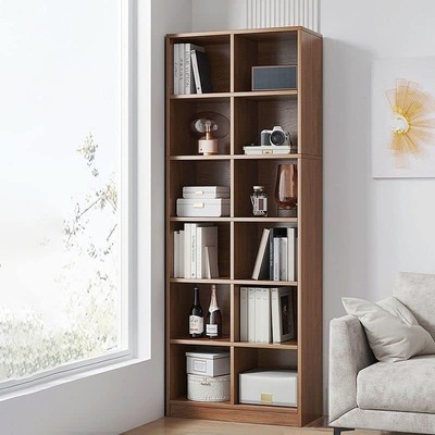 [Giao lắp tại TP.HCM] Tủ Sách Gỗ 12 Ô Có Hậu Dài 60cm Màu Oak, Walnut Thương Hiệu SIB Decor KSG102