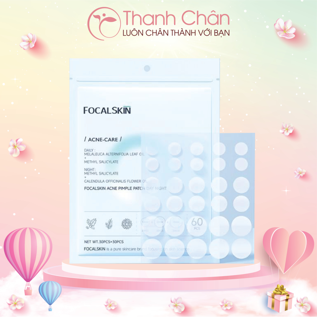 Miếng dán mụn Focalskin Acne Pimple Patch Day Night (60 miếng)
