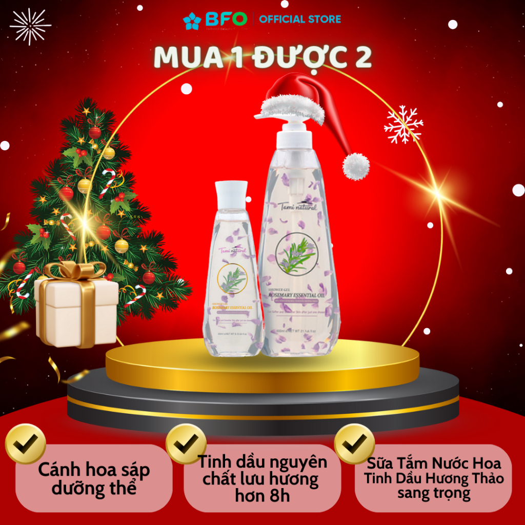 [Mua 1 Được 6] Sữa Tắm Cánh Hoa Tinh Dầu 600ml lưu hương 8-10h