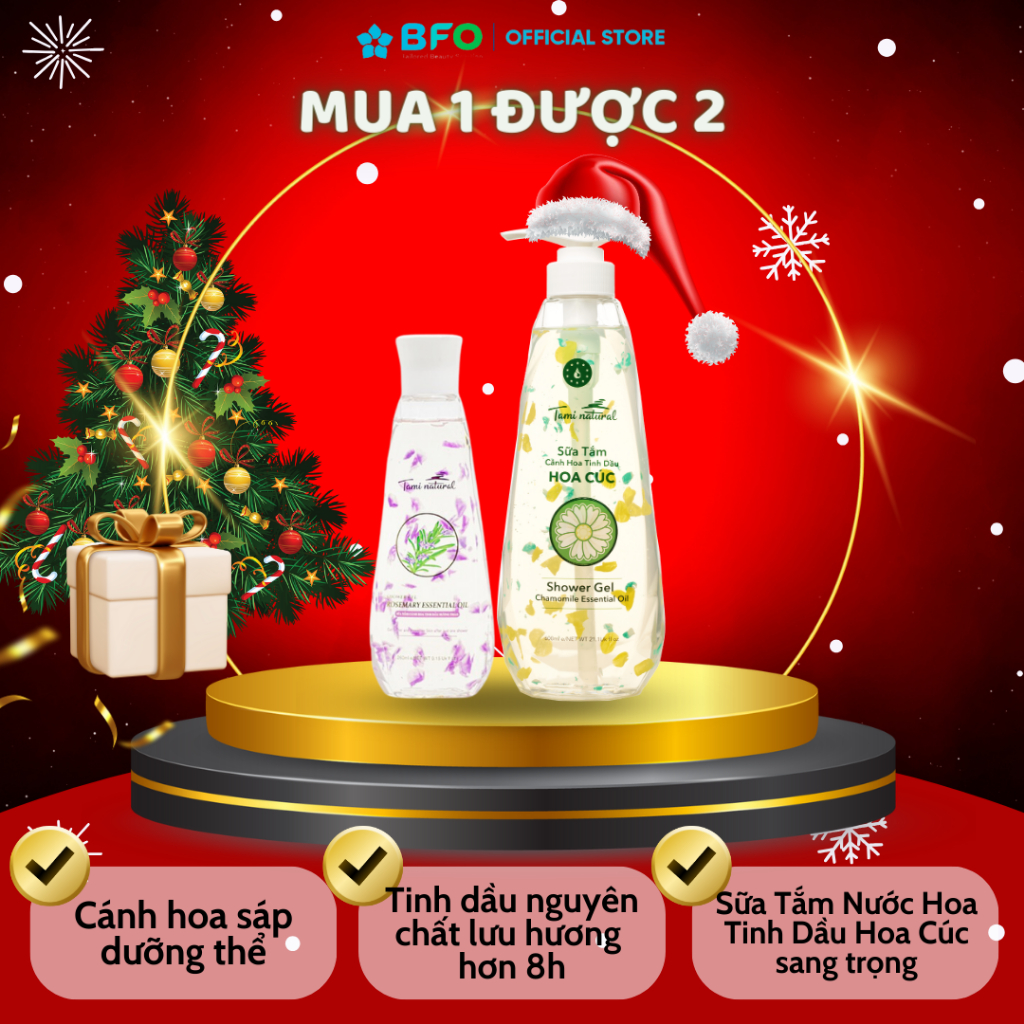 [Mua 1 Được 6] Sữa Tắm Cánh Hoa Tinh Dầu 600ml lưu hương 8-10h