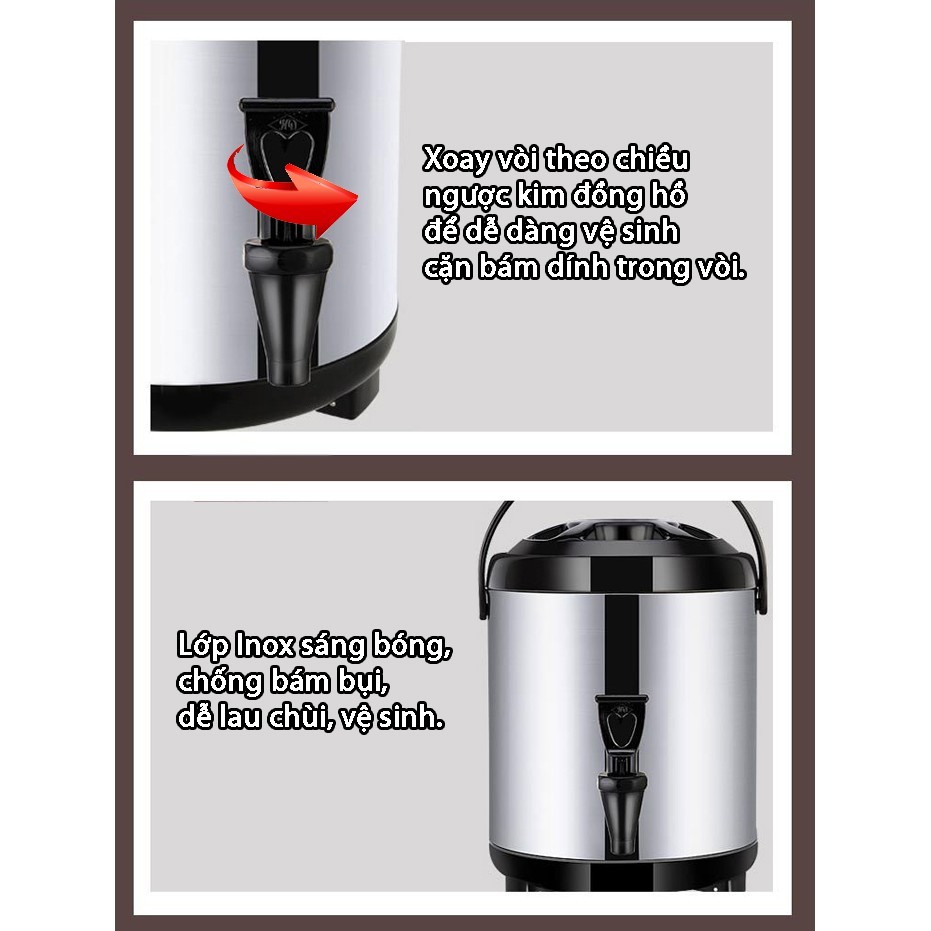 Bình Ủ Trà Giữ Nhiệt Inox 6L,8L,10L,12L Bền Đẹp, Chắc Chắn | BigBuy360 - bigbuy360.vn