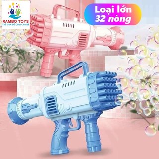 Súng bắn bong bóng, đồ chơi súng bắn bong bóng xà phòng loại lớn 32 nòng kèm nước xà phòng