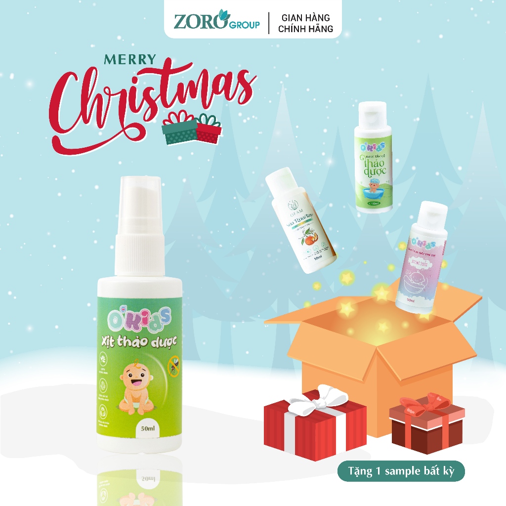 Xịt thảo dược O'Kids 50ml xua đuổi muỗi và côn trùng cắn bé