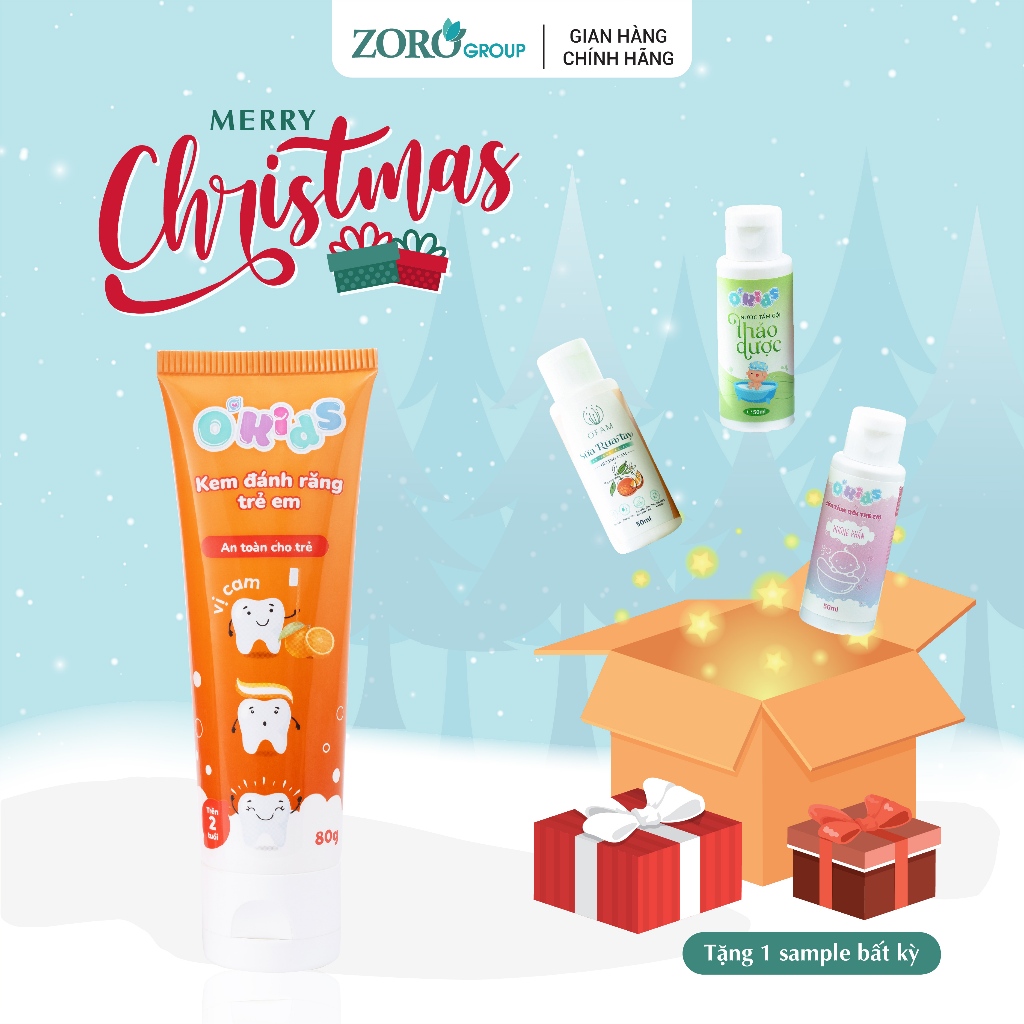 Kem đánh răng trẻ em O'Kids 80g ngừa sâu răng và làm trắng răng hiệu quả