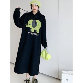 Váy nỉ Bigsize Voi vân tay (60-100Kg)