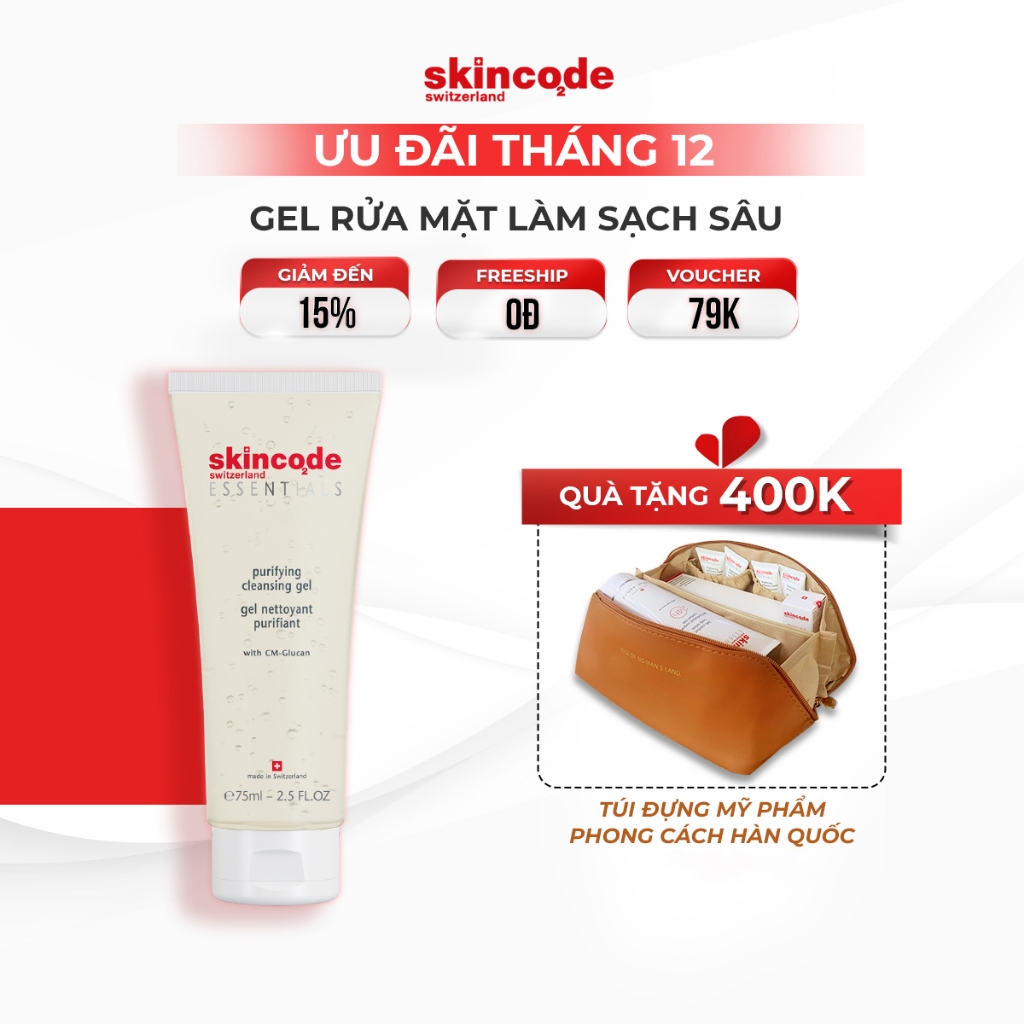 Gel Rửa Mặt Làm Sạch Sâu Da Skincode Purifying Cleansing Gel 75ml - MS 1002.K