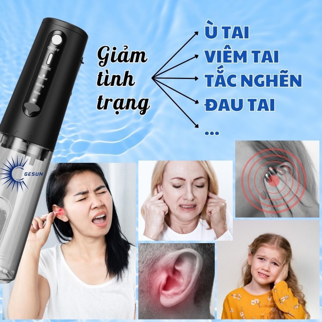 Máy rửa tai Gesun Đức dụng cụ lấy ráy tai thông minh vệ sinh tai cho bé bộ