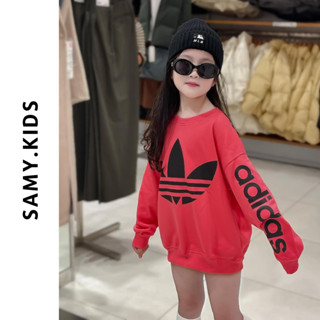 Áo dài tay nỉ Adidas cho bé trai bé gái, áo sweater trẻ em mùa đông dày dặn Samy Kids