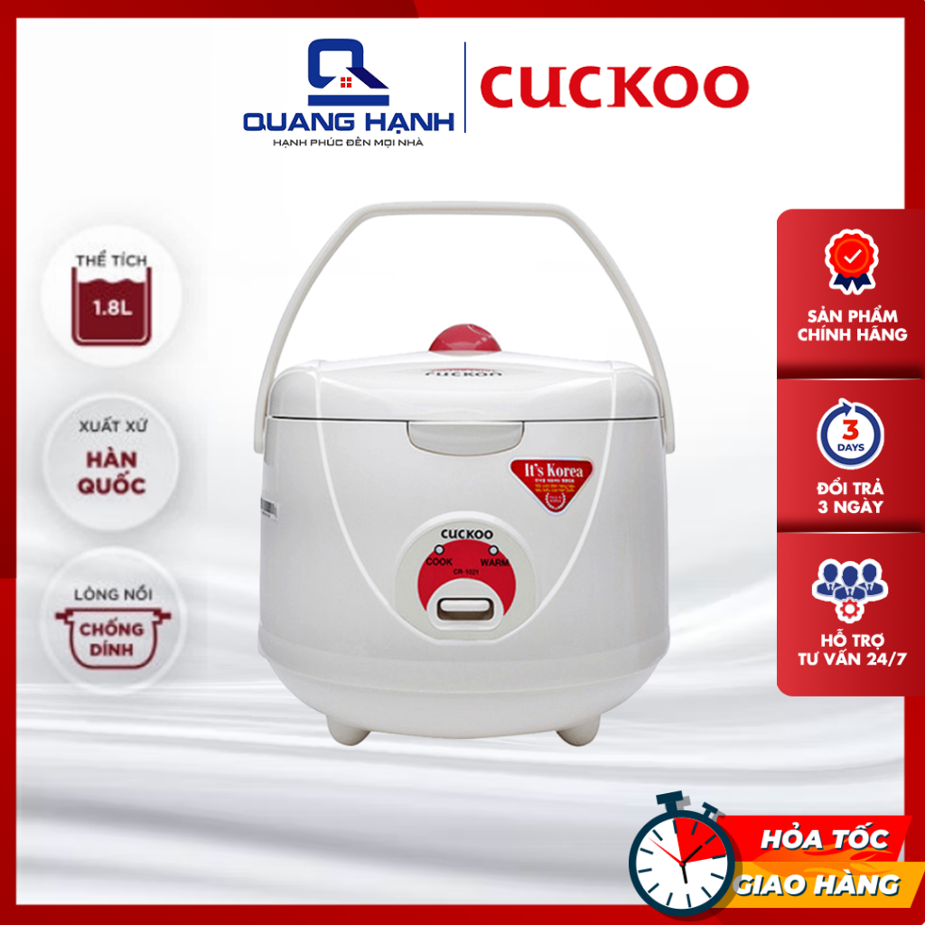 [Hàng chính hãng] Nồi cơm điện Cuckoo CR1021 CR-1021 CR-1021R CR-1021W dung tích 1.8L