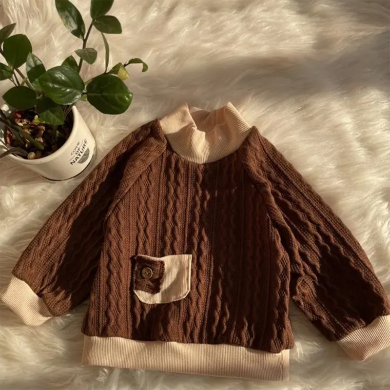 Áo len gân dài tay cho bé trai bé gái Áo len thu đông cho bé siêu mềm phong cách hàn quốc