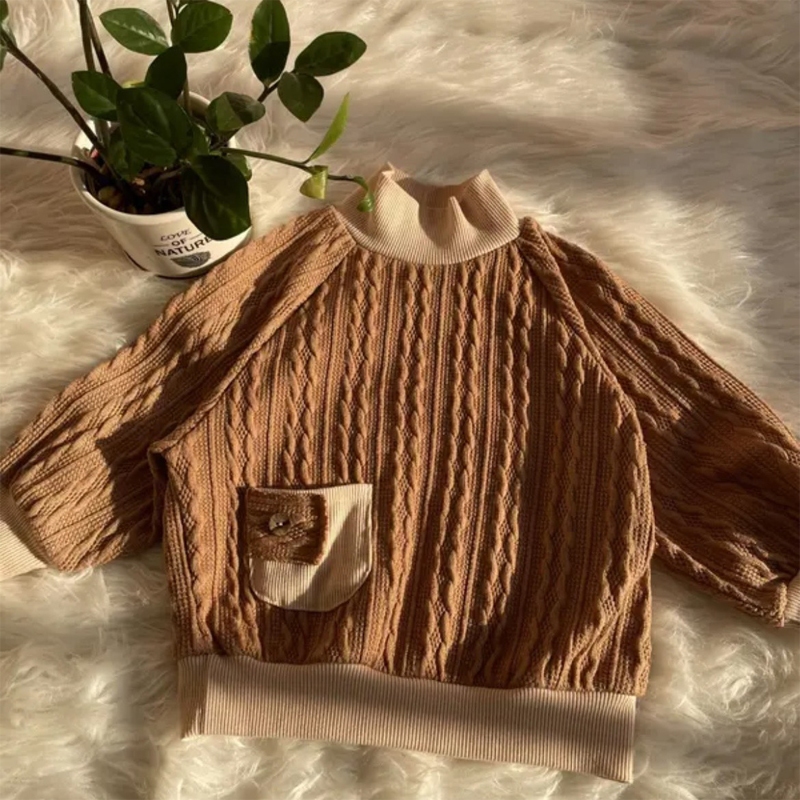 Áo len gân dài tay cho bé trai bé gái Áo len thu đông cho bé siêu mềm phong cách hàn quốc