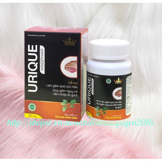 Viên Gout URIQUE Kingphar - Hỗ TRợ Làm Giảm Acid Uric Máu ,Giúp Giảm Nguy Cơ Viêm Khớp Do Gout ( Hộp 40 viên )