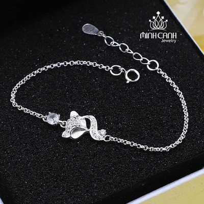 Vòng Tay Bạc Hồ Ly Dây Mảnh Bạc Ta - Minh Canh Jewelry
