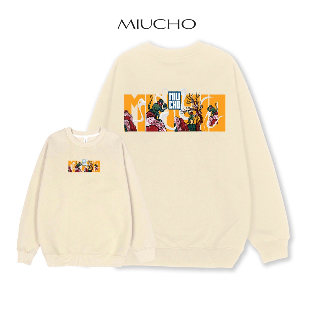 Áo sweater unisex local brand form rộng tuôi Thân Đông Hồ STD570 Miucho chân cua in graphic
