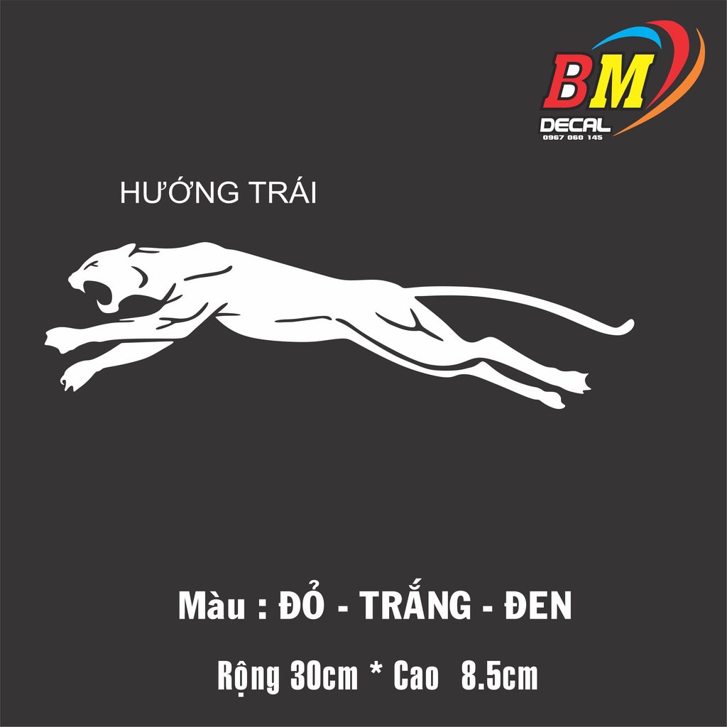 Hình dán trang trí xe hơi hình con báo