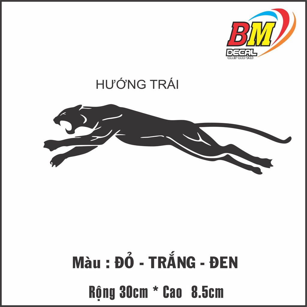 Hình dán trang trí xe hơi hình con báo