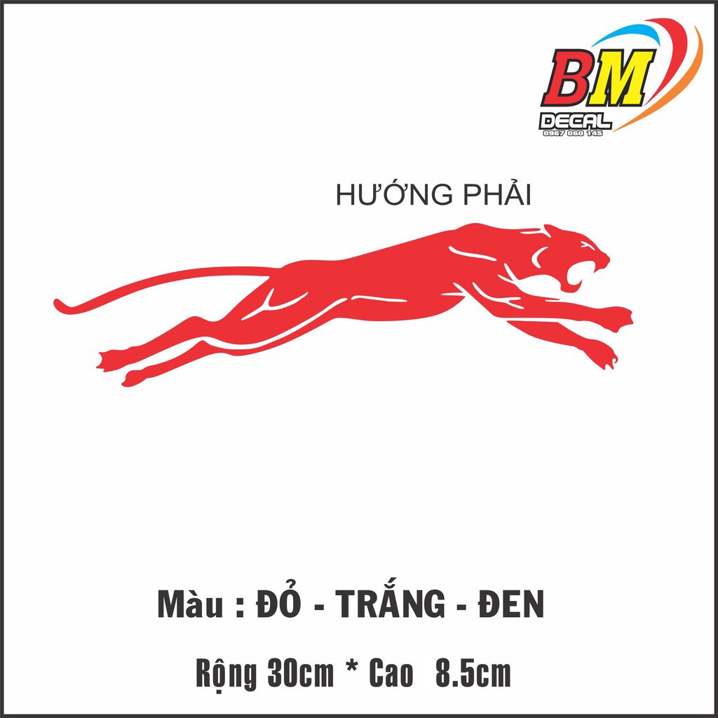 Hình dán trang trí xe hơi hình con báo