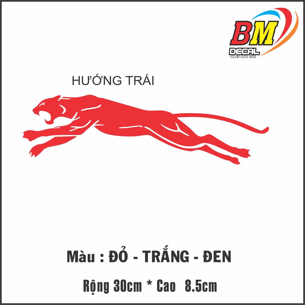 Hình dán trang trí xe hơi hình con báo