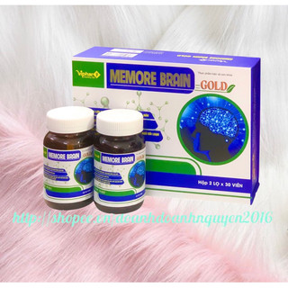 Bổ não MEMORE BRAIN GOLD- Hộp 2 lọ x 30 viên- Hoạt huyết, tăng cường lưu thông máu