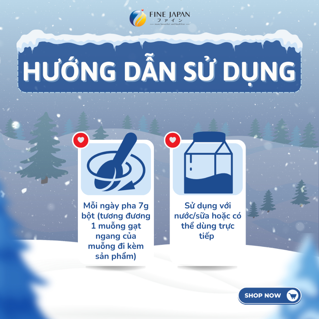 Bột uống Hyaluron & Collagen FINE JAPAN hạn chế lão hóa da, giúp mịn và trắng da 196g