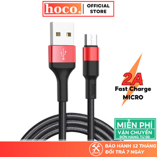 Dây sạc Micro Hoco cáp bọc dù siêu bền sạc nhanh 2A cho các dòng điện thoại, laptop, máy tính bảng
