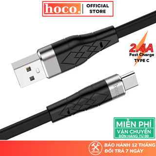 Dây Sạc Nhanh TypeC Hoco Cáp chất liệu Silicone hỗ trợ sạc nhanh 2.4A  cho các dòng máy Android