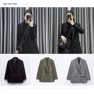Blazer za ra dáng rộng hàn quốc