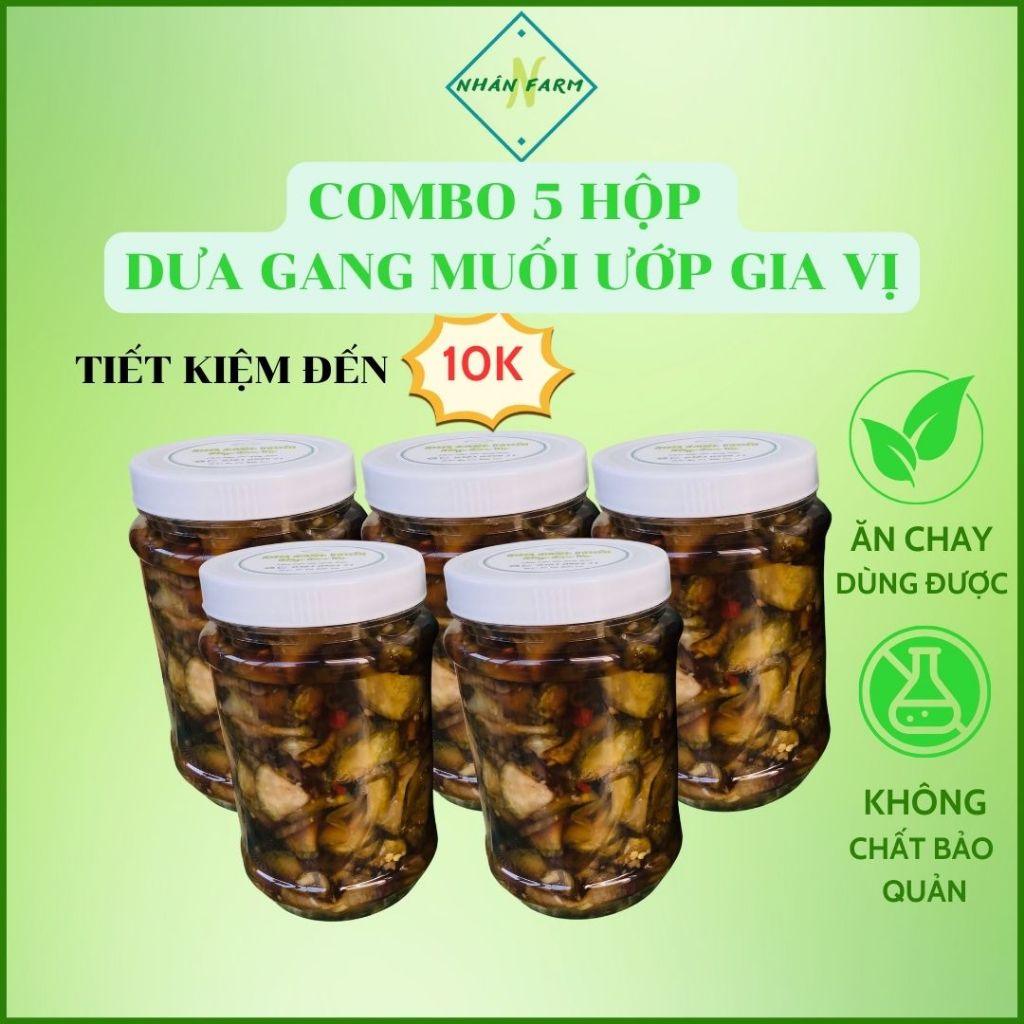 Combo 5 hộp Dưa gang muối ướp gia vị (500gr/hộp) - Chay mặn đều dùng được