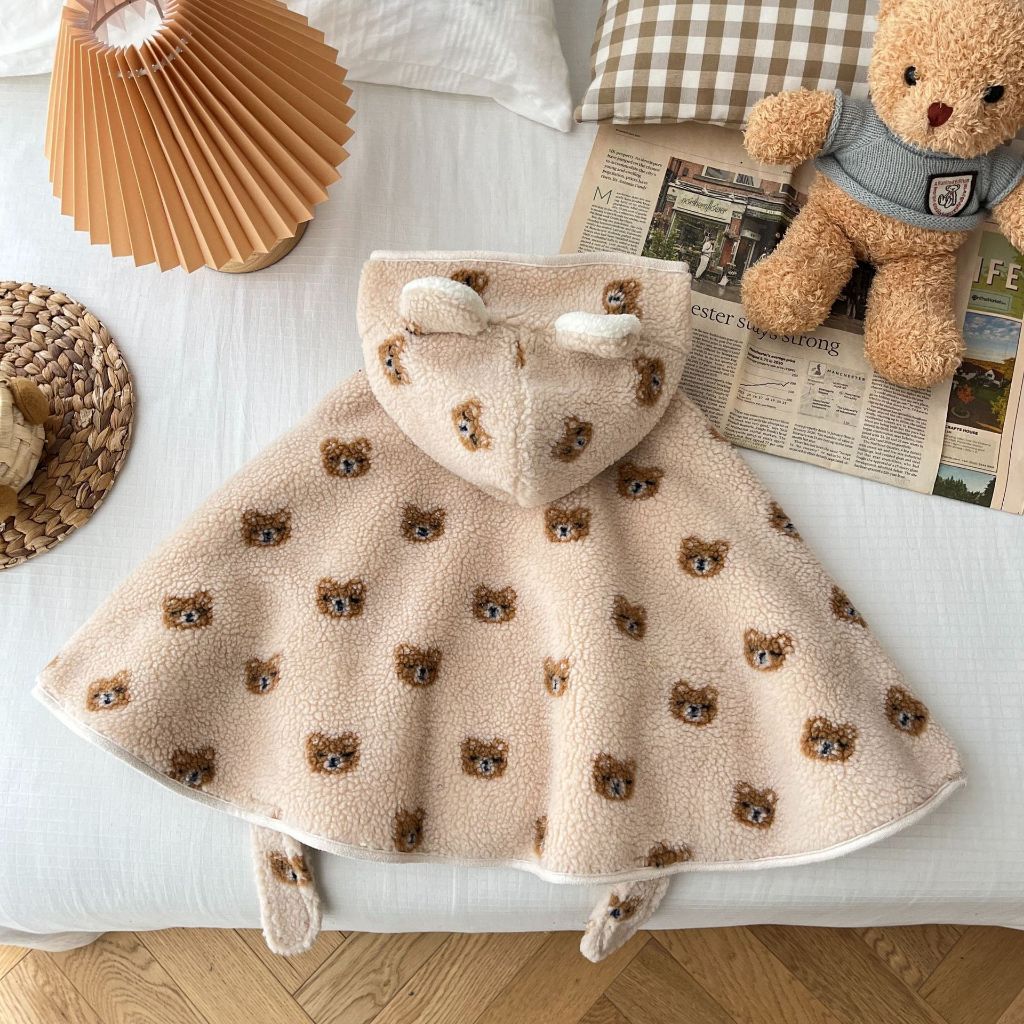 Ảnh thật - Áo choàng lót lông dành cho bé trai bé gái mùa đông mã T83