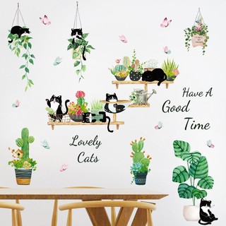 Tranh dán tường MÈO GOOD TIME  - Decal dán tường ngỗ nghĩnh trang trí phòng khách cho bé