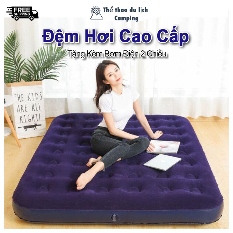 Đệm hơi, nệm hơi cao cấp TẶNG KÈM BƠM công nghệ mới đủ size cho gia đình, du lịch, dã ngoại Đệm Bơm Hơi Gấp Gọn VT169